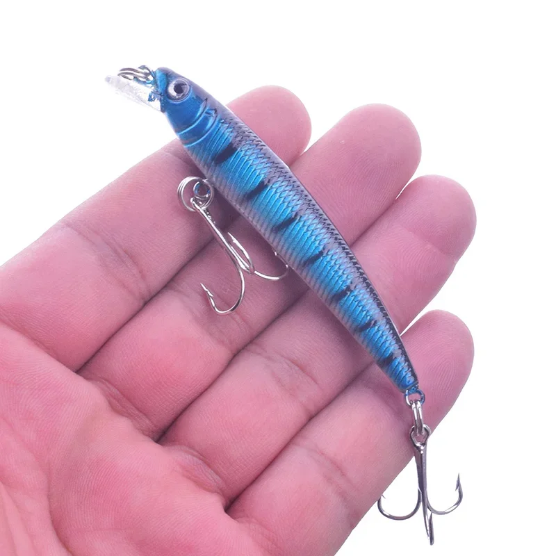 Señuelo de pesca Minnow, 7,5 cm, 5,5g, Swimbait Topwater, Wobblers con anzuelos triples, cebo duro Artificial, aparejos de pesca Crankbait, 1 ud. - imagen 5