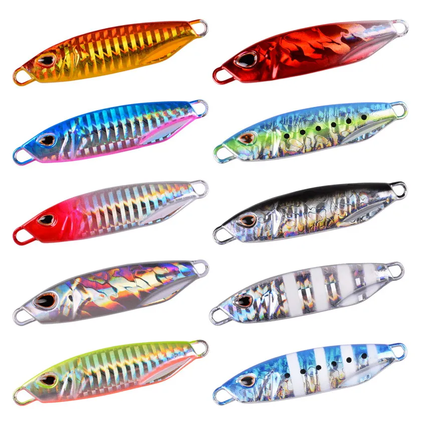 Señuelos de Pesca de Metal, anzuelos de 5 piezas DUO Drag de fundición de 10g/15g, señuelo de Pesca de Jigging lento, plantilla de cuchara, Crankbait de lubina de Metal para agua salada - imagen 5