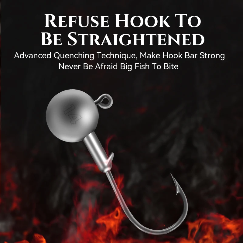 Kingdom 20 piezas anzuelo con cabeza de anzuelo de manivela, anzuelos de pesca con cabeza, señuelo duro, bola de gusano suave, anzuelo con cabeza de anzuelo, accesorios para aparejos de pesca - imagen 3