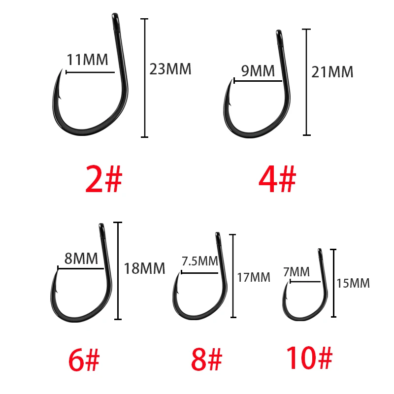 Anzuelos de pesca de carpa recubiertos de púas, diseño de ojo en Japón, hechos con acero de alto carbono 9007, 50 unidades - imagen 5