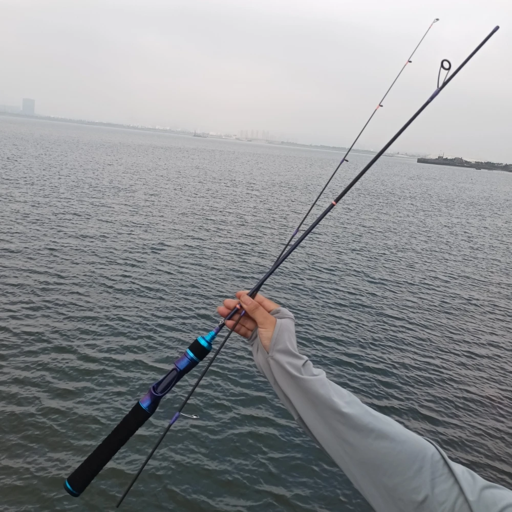 Caña de pescar de trucha giratoria de carbono UL Power, acción rápida, súper ligera, 1,38/1,5/1,68/1,8 m, 5 pies, caña de pescar para lubina para mujer y niño - imagen 3