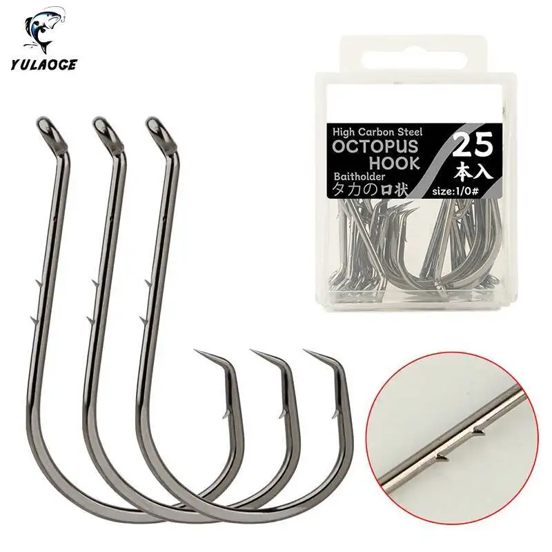25 uds anzuelo de pesca doble backstab forma de olecrano pesca en el mar antidacoplamiento de largo alcance 1/0 # -8/0 #   materiel de peche 25PCS - imagen 2