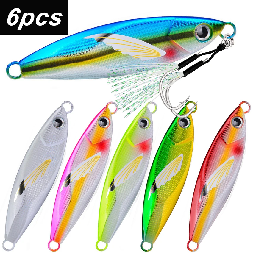 Señuelo de pesca con plantilla de Metal, anzuelo de hundimiento de 80G, 100G, 120G, cuchara de mar, ideal para pesca en invierno, cebo de hielo duro, 6 piezas - imagen 5