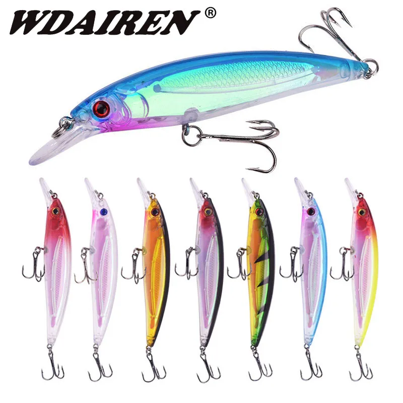 Señuelo de plástico rígido flotante con anzuelo, cebo Elidéal para la pesca de la lubina o el lucio, 11 cm, 13,5 g, 1 unidad