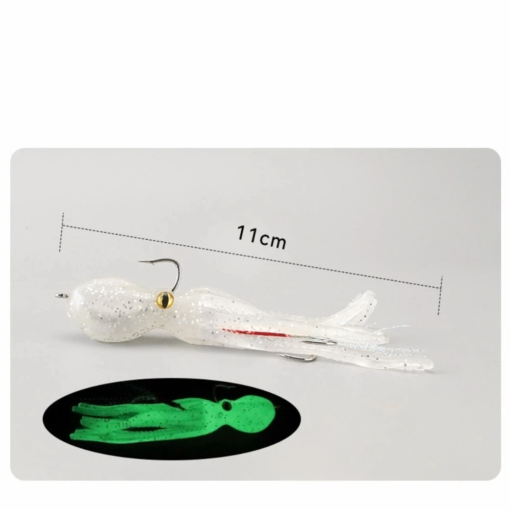 Señuelo de pesca de contrapeso incorporado, 2 uds., 11cm de longitud, 22g de peso, cebo Artificial, Material de silicona, cebos de pulpo de cola larga - imagen 2