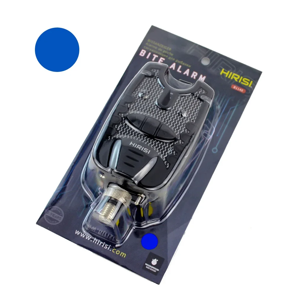 2 alarmas de picadura de pesca de carpa con luz LED azul, volumen ajustable, tono, sensibilidad, indicadores de picadura de pesca - imagen 2