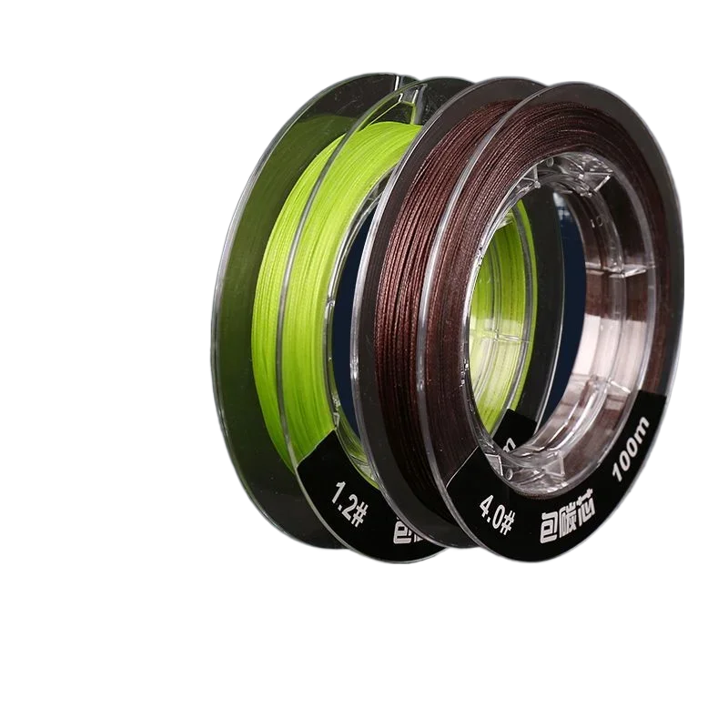 Línea de pesca de 100m PE X4 X8, núcleo de carbono trenzado, línea de pesca con núcleo de acero, resistente al desgaste, línea de señuelo trenzado de roca de mar de fuerza súper fuerte