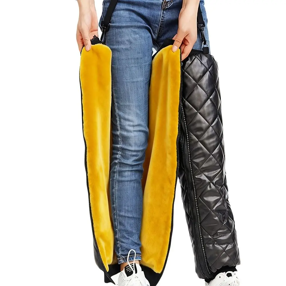 Rodilleras térmicas de terciopelo para pesca – Mangas antiviento unisex - imagen 3
