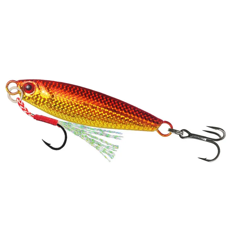 Plantilla de Metal, juego de 5 uds., señuelo de Pesca de 10G, 15G, 20G, cuchara, orilla de barco de mar, fundición larga, Jigging lento, Señuelos de Pesca de mar, trucha - imagen 4
