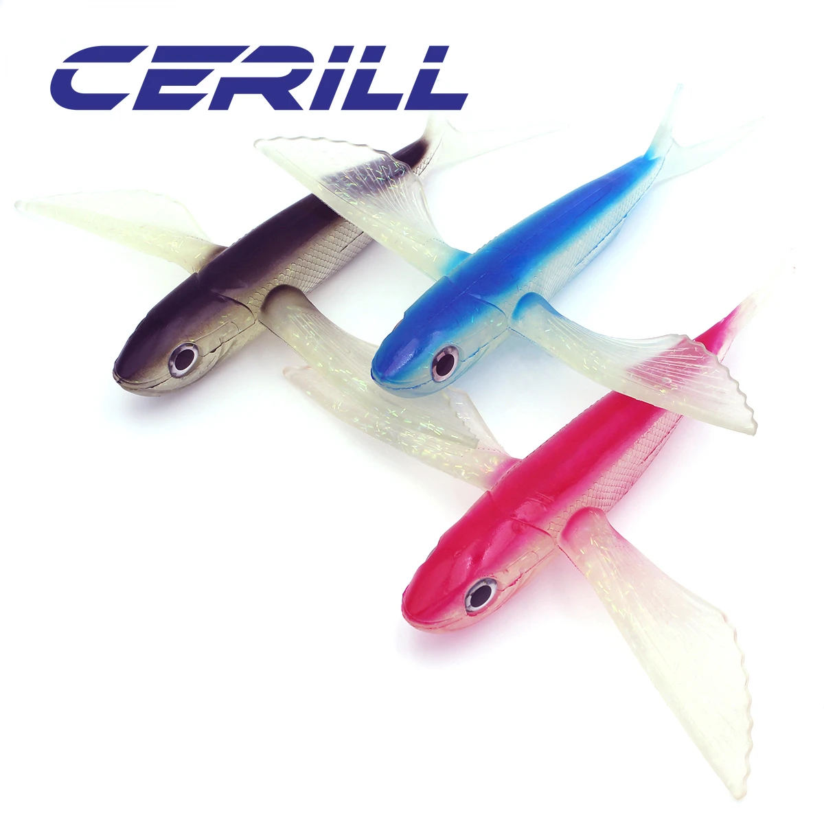 Cerill 1 PC Bionic Flying Big Fish Wing Soft Lure Tuna Bait Floating or Sinking Boat Trolling Offshore Fishing Accessories - imagen 5