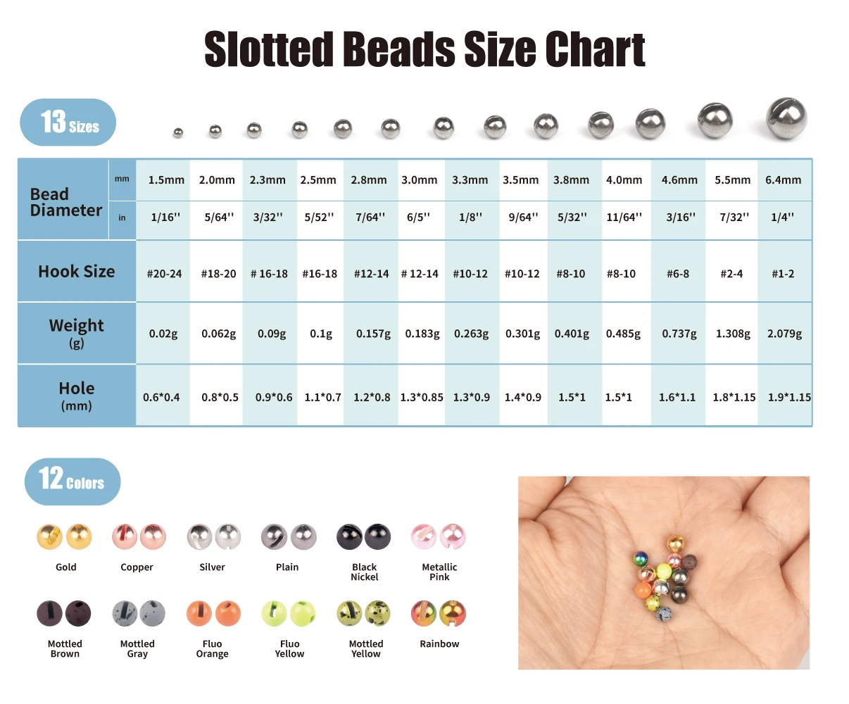 Elite TG 100 uds/5 colores 1,5-3,5mm cuentas ranuradas para pesca con mosca Material de atado de moscas de tungsteno Material de pesca con mosca - imagen 5