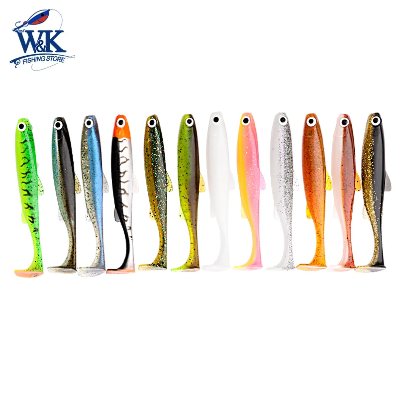 Señuelos de pesca de Snook Zander de Lucio a 7cm, 5 pulgadas, 6 pulgadas y señuelo suave de Swimbait colorido para con ojos 3D JIG Head Rig Hoduller Shad - imagen 5