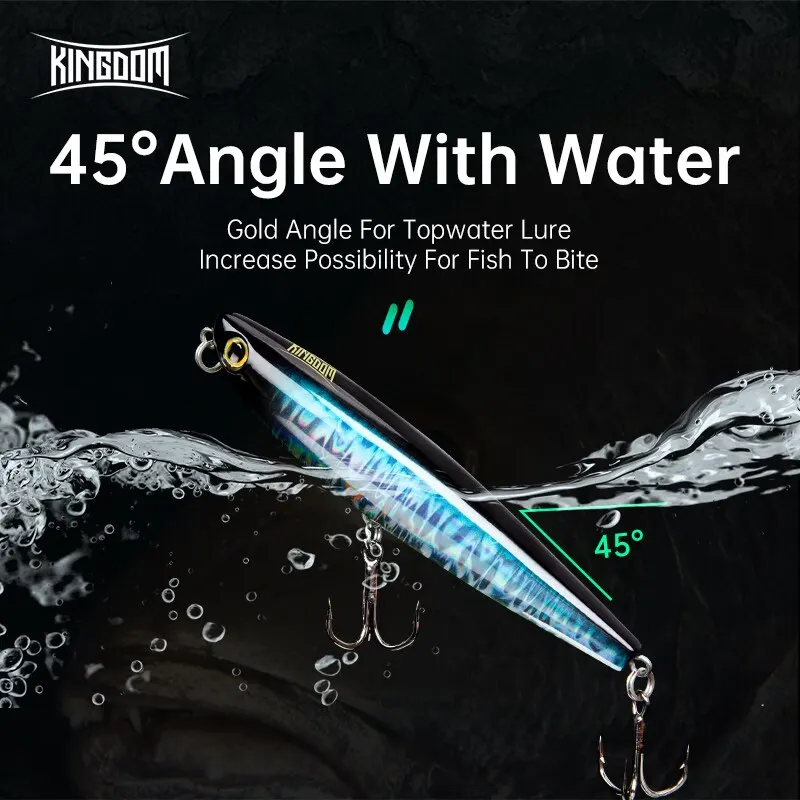 Kingdom Topwater-señuelo de pesca, cebo duro Wobblers de 60mm, 5,6g/90mm, 11g, señuelo Artificial para caminar, acción de perro para lucio y lubina - imagen 5