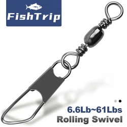 FishTrip 50 piezas de barril giratorio con cierre de seguridad American Snap, multitud para conector de pesca en el mar