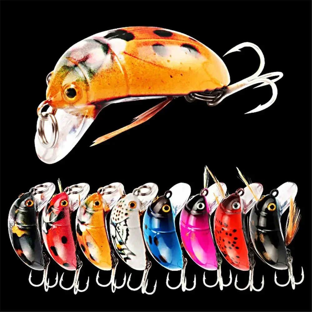 Aparejos de pesca cigarra Bait38mm/4,2g señuelo de pesca insecto señuelo escarabajo marino manivela flotante mariquita cebo duro lubina carpa ruido cebo - imagen 5