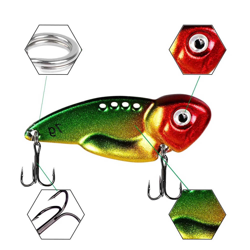LHFSH VIB Cuchara Metálica Hundible con Ojos 3D para Agua Salada - imagen 3