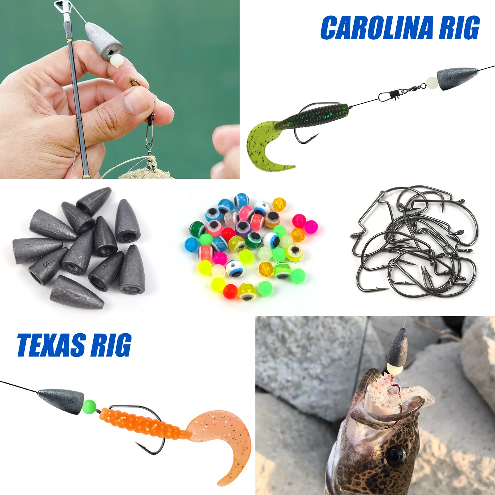 Señuelos FREE FISHER variados con spinnerbait, cucharas y plomos - imagen 3