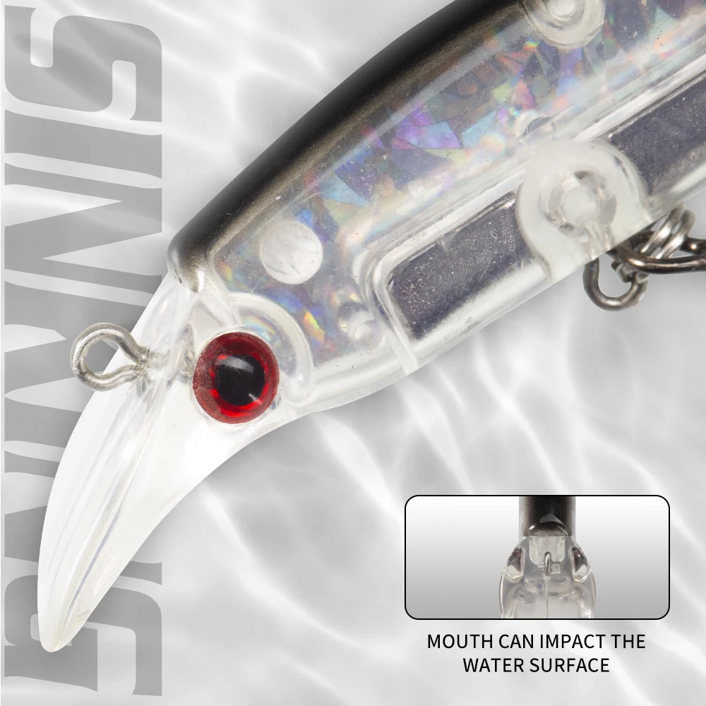 Hunthouse-señuelo de pesca de pececillo que se hunde, 50mm, 5,7g, Mini Señuelos de Pesca, cebos duros artificiales pequeños para aparejos de trucha y lubina - imagen 4