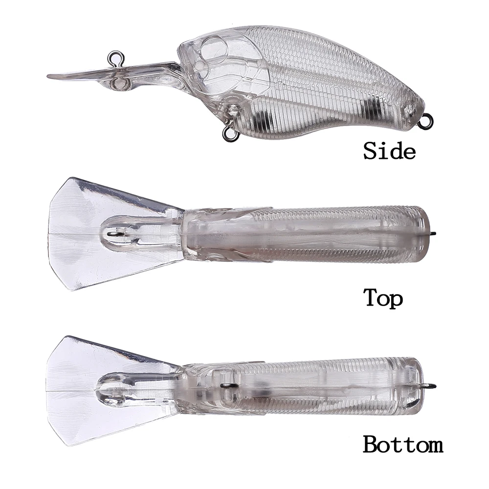 Chan'sHuang-Cebo en blanco sin pintar para 20 piezas, cascabeles Crankbait, manivela de buzo medio, Señuelos de Pesca artificiales hechos a mano - imagen 3