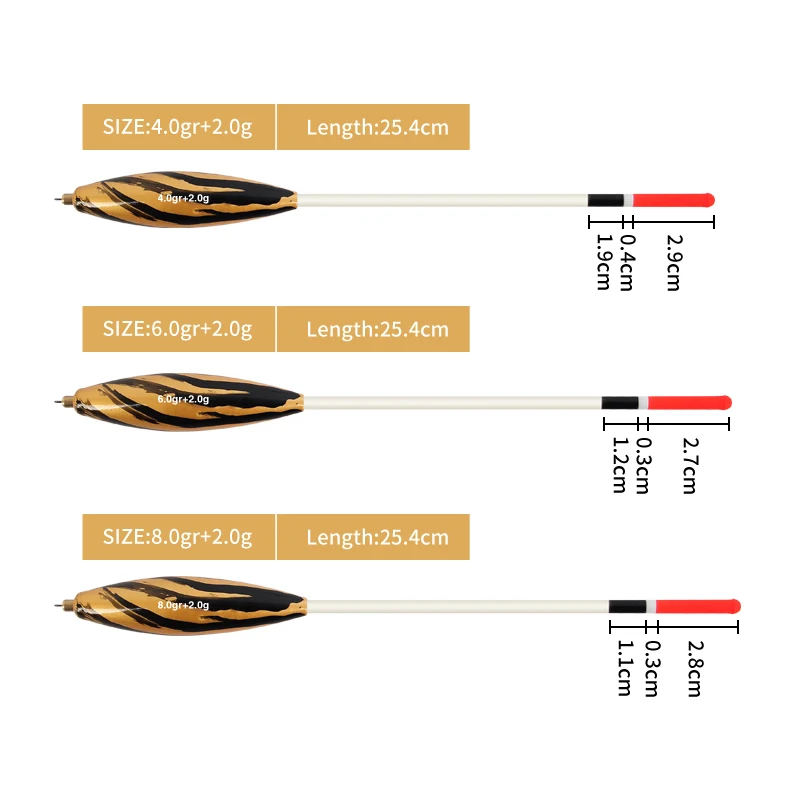 ORJD-Juego de flotadores de pesca japoneses, boya de madera de Balsa, tapón Bobber, accesorios de pesca, 3 uds. - imagen 3