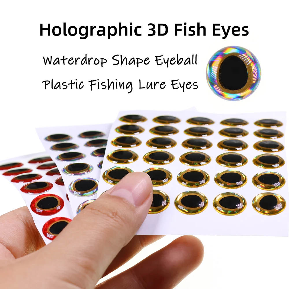 Ojos epoxi 3D holográficos Ellllv para señuelos de pesca – Forma gota - imagen 4