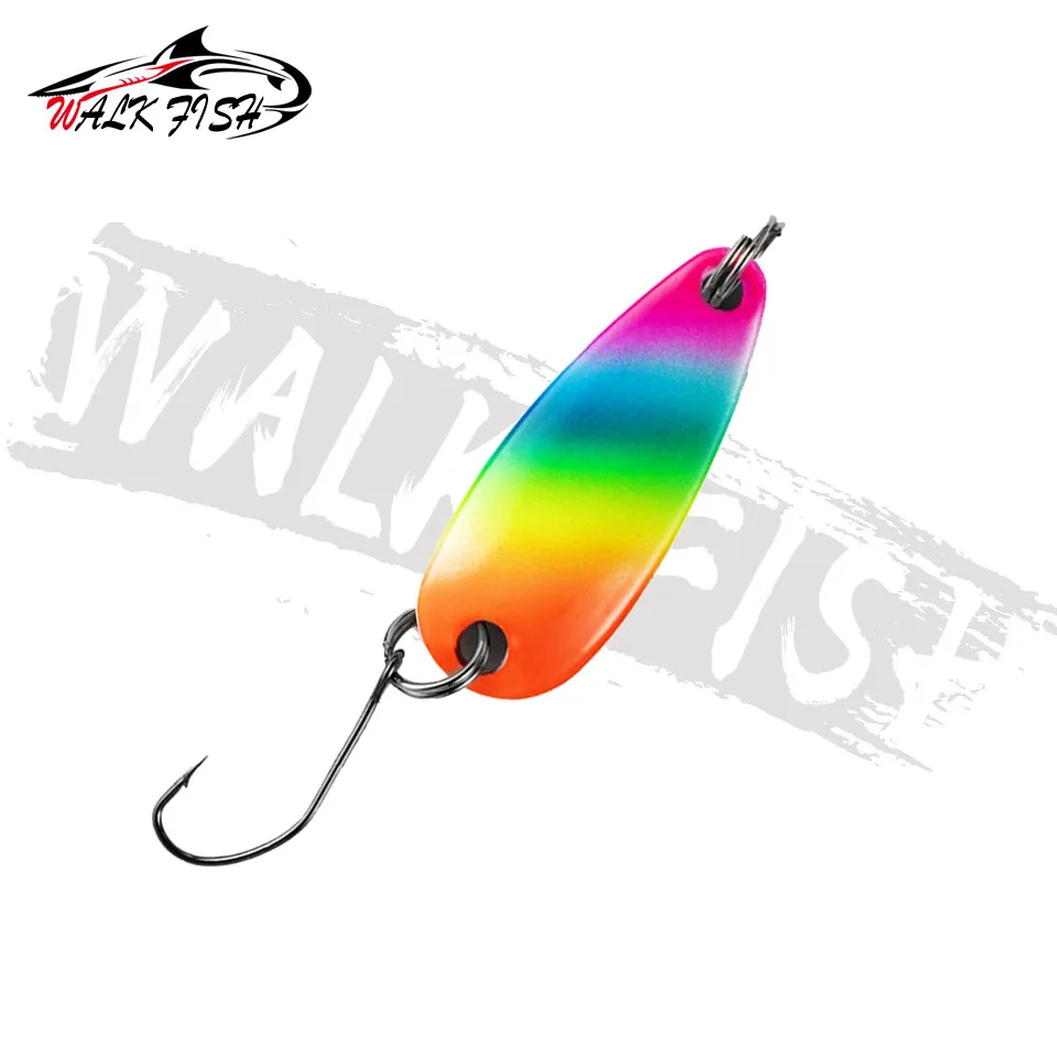 WALK FISH 1 Uds 2,8 cm 3g cuchara de Pesca señuelo Pesca Wobblers Pesca aparejos de Pesca Spinner cebo 5 uds cuchara de trucha Artificial - imagen 2