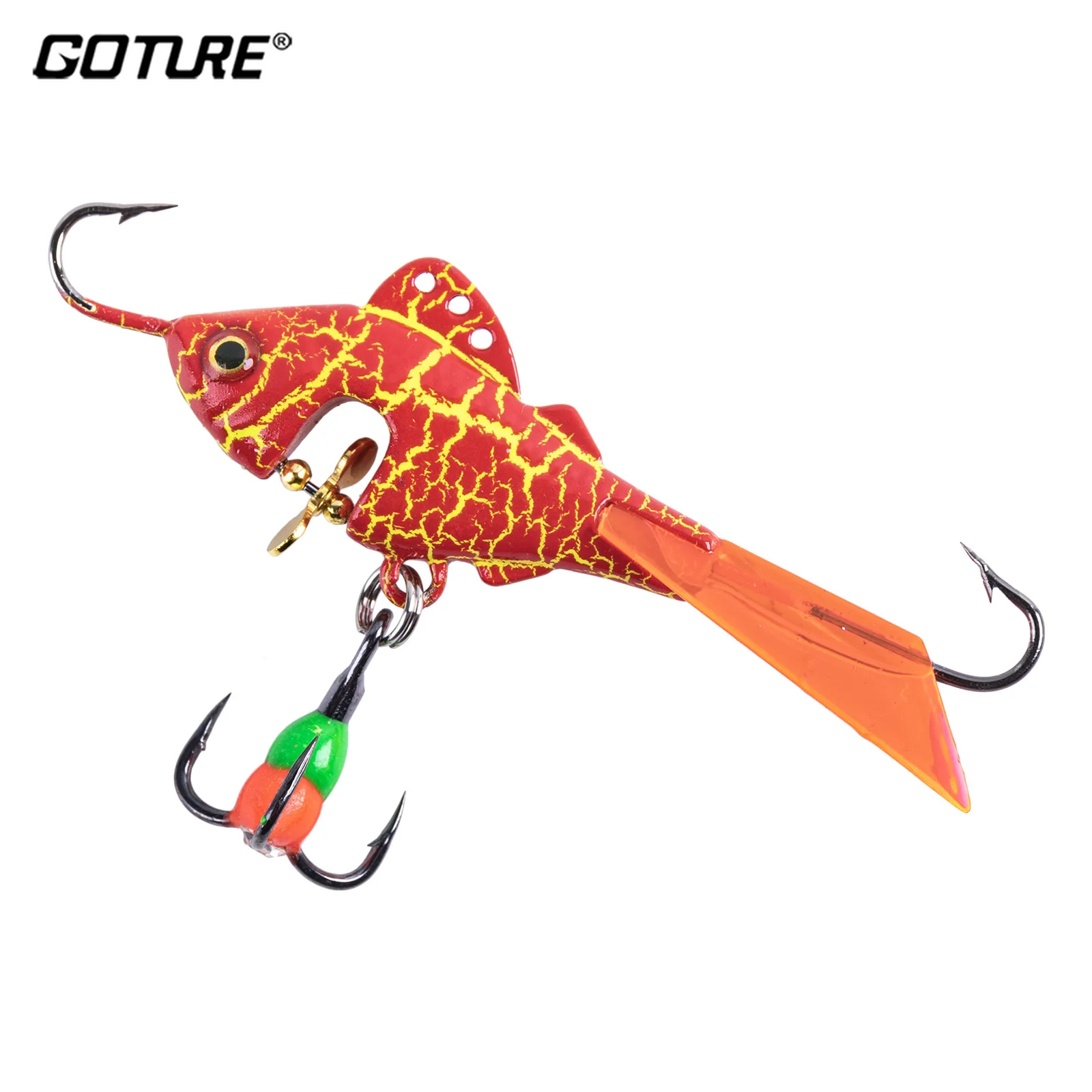 Goture-anzuelo de pesca en hielo para equilibrio de invierno, cebo falso giratorio con ojo 3D, 15g, cebo de Metal, Mini plantillas de pescado de plomo, accesorios