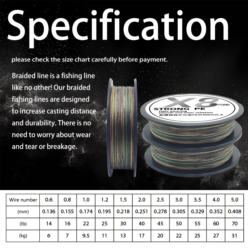OBSEQUIO X8 hebras línea de pesca trenzada 150M/200M línea principal de PE de agua salada para pesca en el mar alambre de PE multifilamento línea fuerte - imagen 2