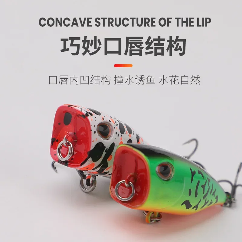 MUKUN 1 unids/lote Mini señuelo de pesca Popper 3,5g/40mm agua superior Artificial pequeño cebo duro anzuelo afilado Crankbait Wobbler aparejos - imagen 3