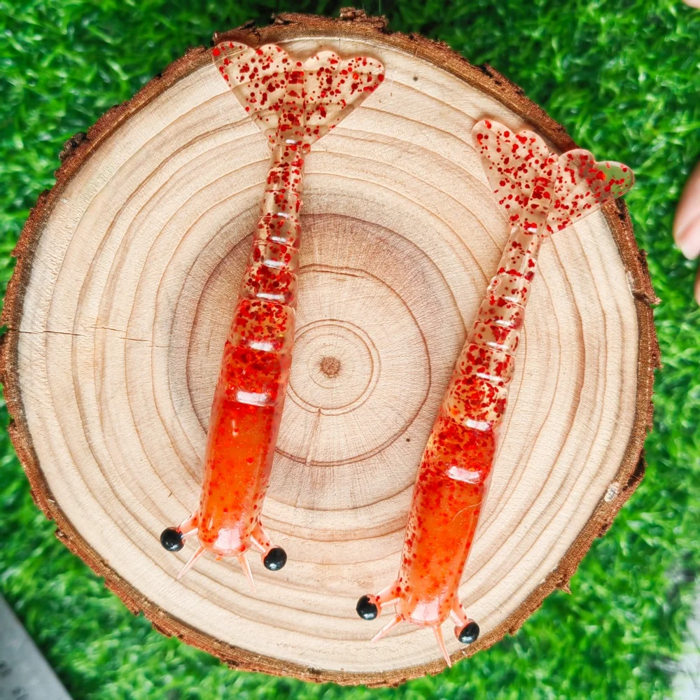 2 unids/caja cebo Artificial para camarones Material suave señuelo de pesca de PVC 9,5 cm/11,5 cm tamaño 6g/10g peso adecuado para agua salada