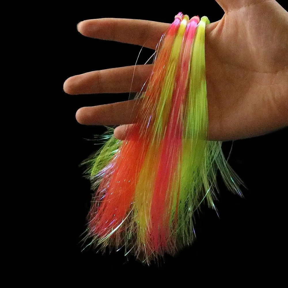 Oropel de pesca con mosca, anzuelos de asistencia, línea de película brillante, anzuelo de pesca DIY, Streamer, moscas, materiales de atado de moscas, señuelo de pesca Flash - imagen 3