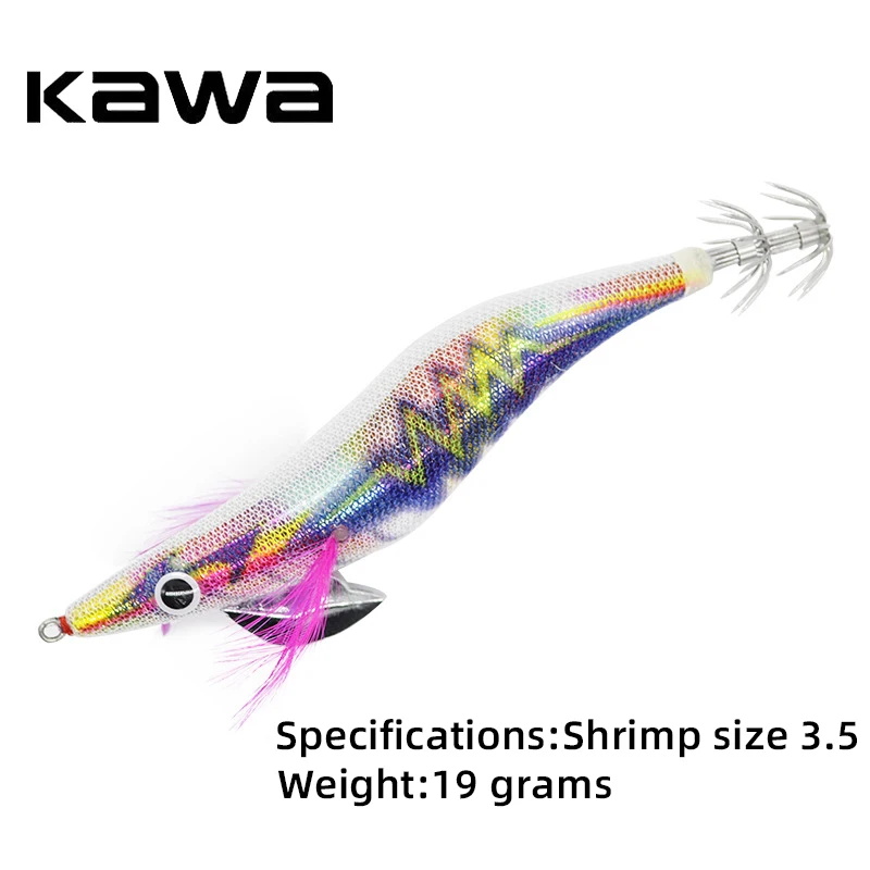 Kawa-anzuelo de pesca de camarones, plantilla de calamar flotante luminosa, 19g, 130mm, señuelo de calamar de pesca, cebos artificiales para pesca de calamar y pulpo - imagen 2
