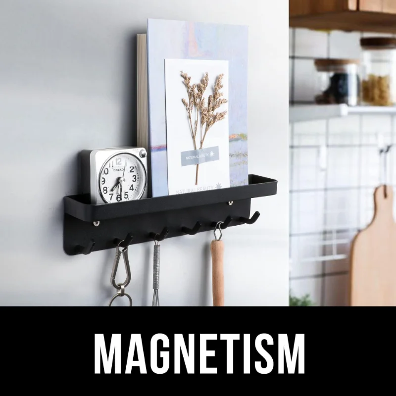 Llavero de Pared Autoadhesivo con Organizador y Gancho – Negro - imagen 4