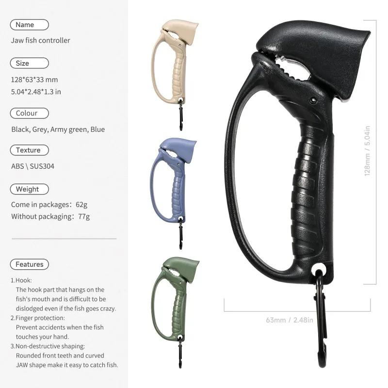 Pinza de pescado de mandíbula ligera de 12,7 cm para lubina/trucha, recubierta de goma antideslizante, herramienta de pesca para pescadores con señuelos - imagen 3