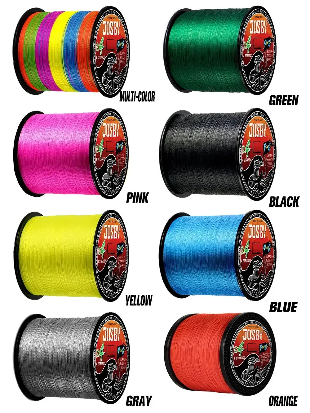 JOSBY-sedal de Pesca trenzado de PE, 4 hebras, 300M, multifilamento japonés de 8-80LB, alambre de carpa suave y duradero, Pesca de agua dulce y salada - imagen 5