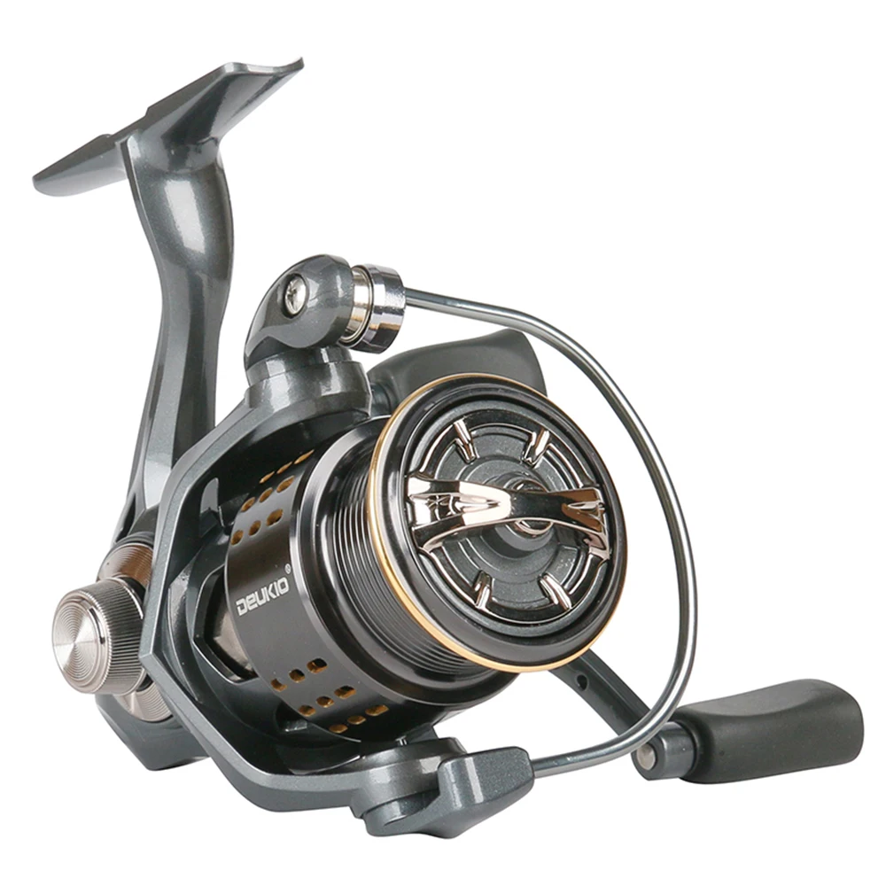 DEUKIO doble mango 2000 3000 serie 5,2: 1 relación de engranaje 13LB carrete de Metal de arrastre máximo carrete de pesca giratorio para agua dulce y salada - imagen 3