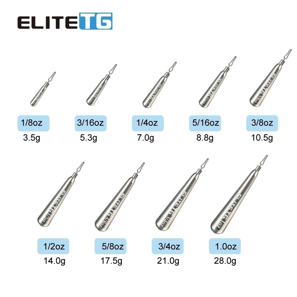 Elite TG 10 Uds nuevas disparos de pesca ajustados, señuelo de pesca de lubina Texas/Carolina, anzuelos de pesca de trucha y salmón de 3,5g ~ 28g - imagen 2