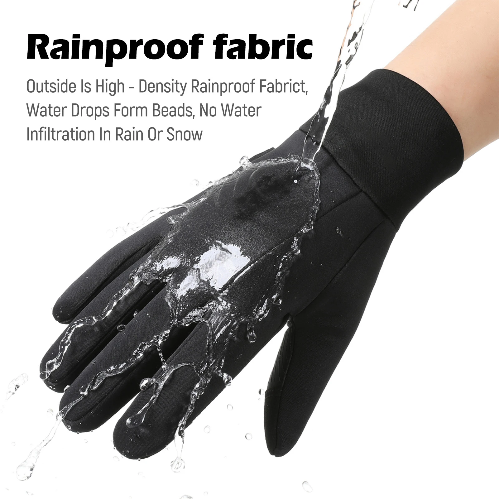 Guantes para correr de montaña para hombre, guantes de invierno con pantalla táctil, cálidos, antideslizantes, a prueba de viento, resistentes a la lluvia, para deportes de equitación - imagen 3