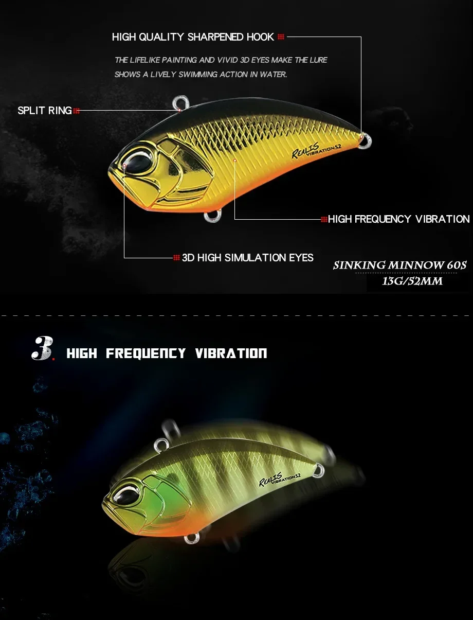 Perfil y anzuelos del señuelo VIB