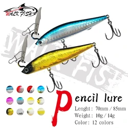WALK FISH 1 Uds 10g/14g lápiz que se hunde tembloroso vibración de alta frecuencia Wobbler cebo duro 70/85mm señuelo de pesca guardabarros de tiro largo