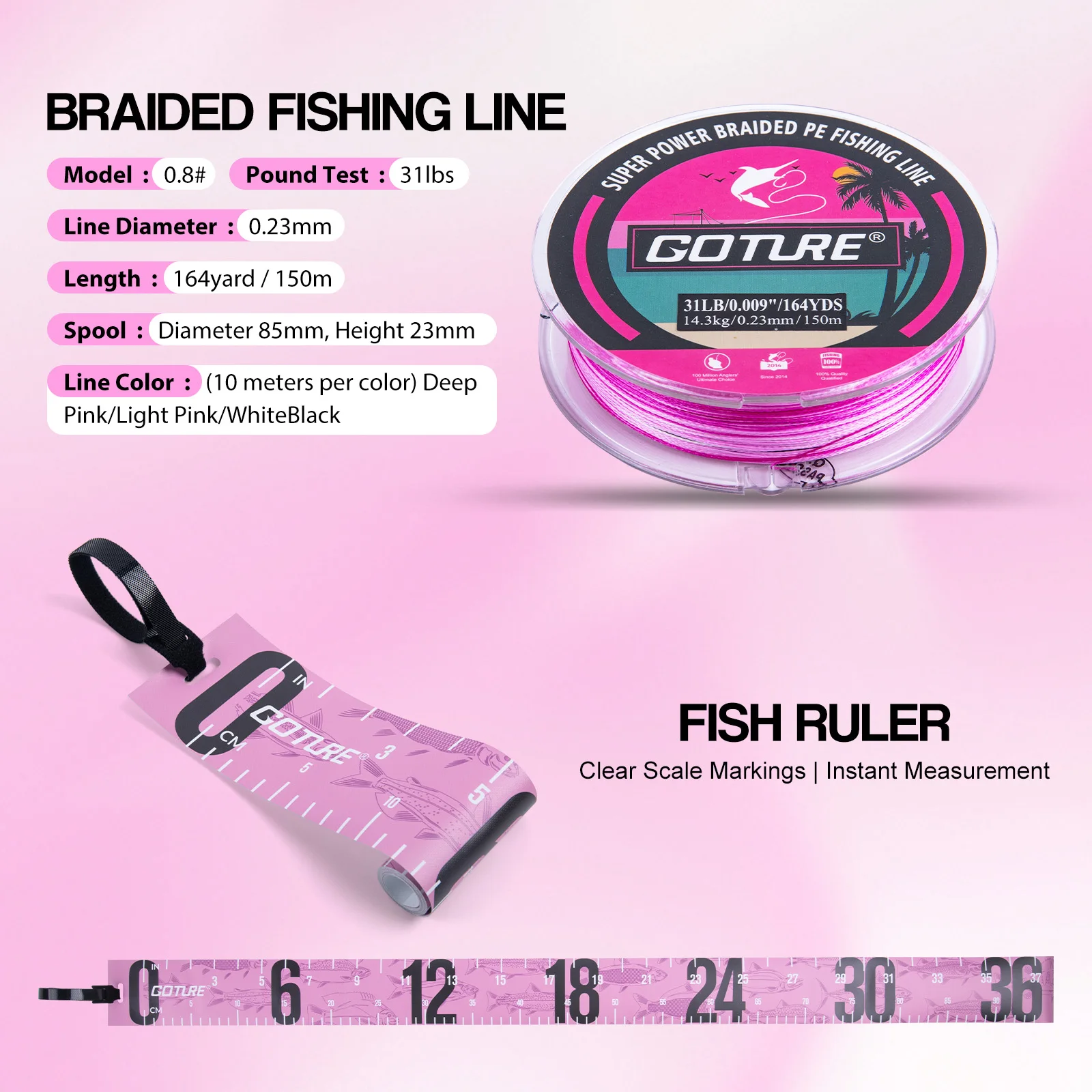 Kit de pesca Goture: caña, carrete y señuelos para agua salada - imagen 4