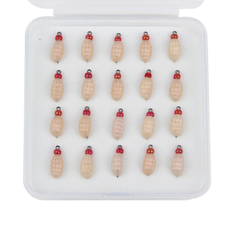 Señuelo de gusanos con anzuelos, cebo suave realista para pesca con mosca, para trucha, lubina, carpa y Lucio, 20 piezas - imagen 4