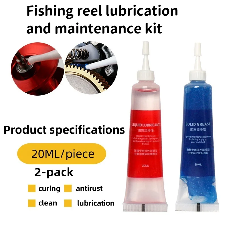 Grasa protectora para carrete de pesca (20 ml) + aceite lubricante para carrete de pesca, aceite de mantenimiento de rodamientos, herramienta de pesca (20 ml) - imagen 2