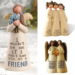 Ángel de resina – Figura decorativa de amistad para regalo y hogar