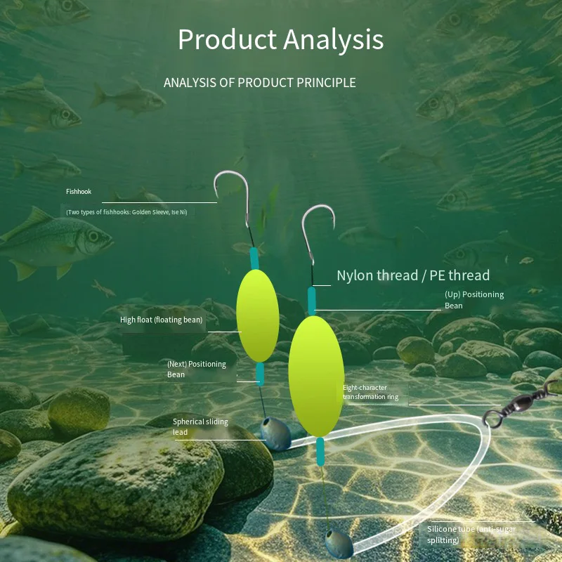 1 unidad de 2 anzuelos, aparejos de pesca para el cabello, anzuelo Iseni, anzuelo de pesca de carpa, listo para usar, tamaño 3 # -13 #   Señuelo de pesca de aparejos de carpa - imagen 4