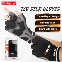 ZUKIBO guantes de pesca tres dedos protección solar antideslizante