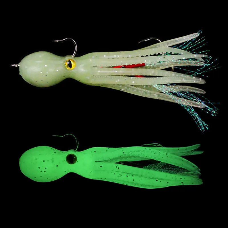 Como señuelo suave faldas de calamar cebo 21g11cm señuelo de pesca pulpo barco pesca en el mar PVC goma Artificial cebo suave Trolling Leurre - imagen 3