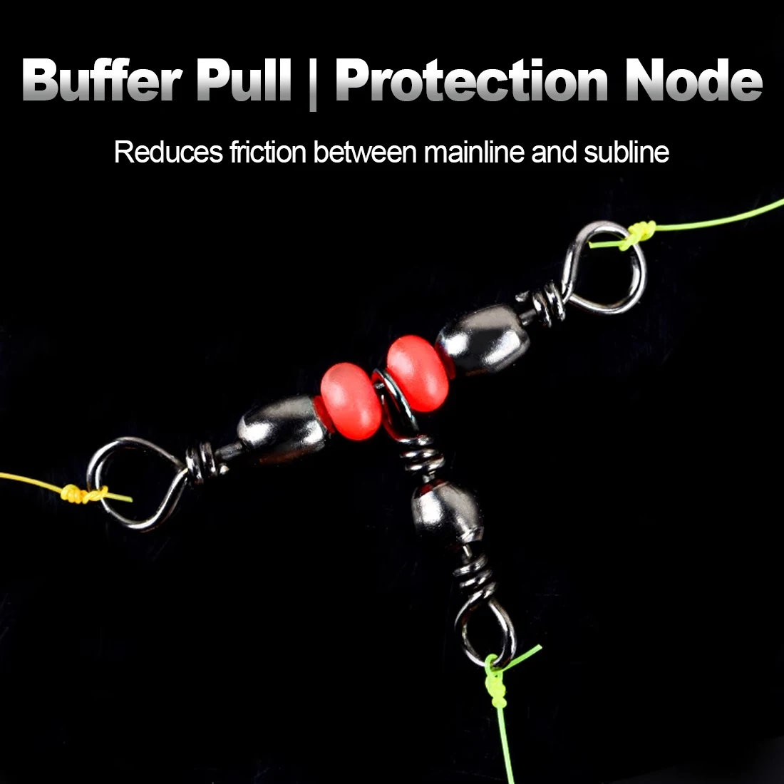 FishTrip-línea cruzada giratoria de 3 vías, acero inoxidable, resistente, aparejo giratorio en T, prevención de giros y enredos - imagen 4