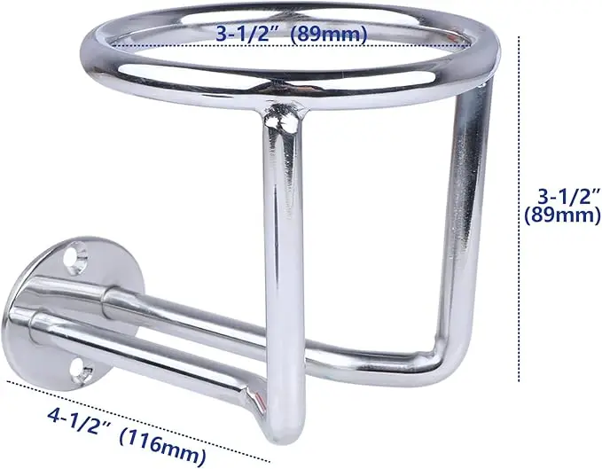 Portavasos Anillo Acero Inoxidable Pulido Espejo para Barco - imagen 2