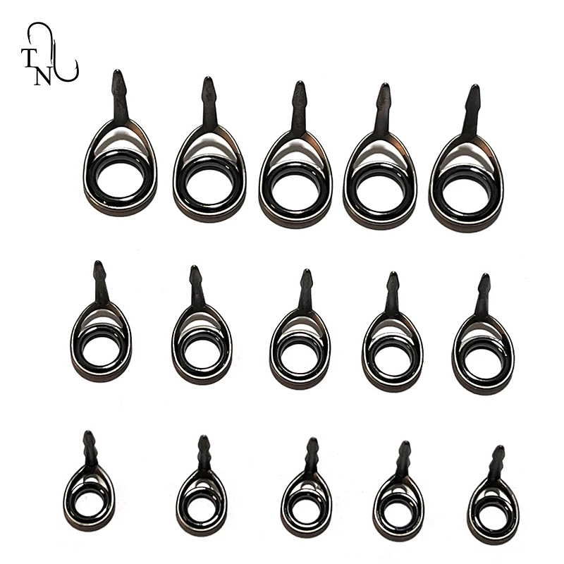 TN37 TUKTLSG 4 #   5.5 #   5 #   6 #   8 #   10 Uds guías de caña de pescar varilla de acero inoxidable reparación de construcción accesorios de equipo de pesca de repuesto - imagen 5